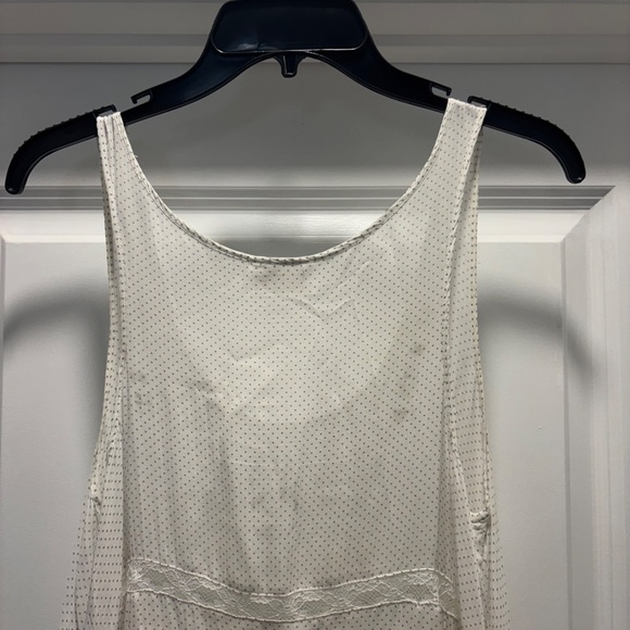 Intimately Free People Voile Trapeze Slip Dress White Polka Dot Lace Tunic Top - Picture 10 of 11